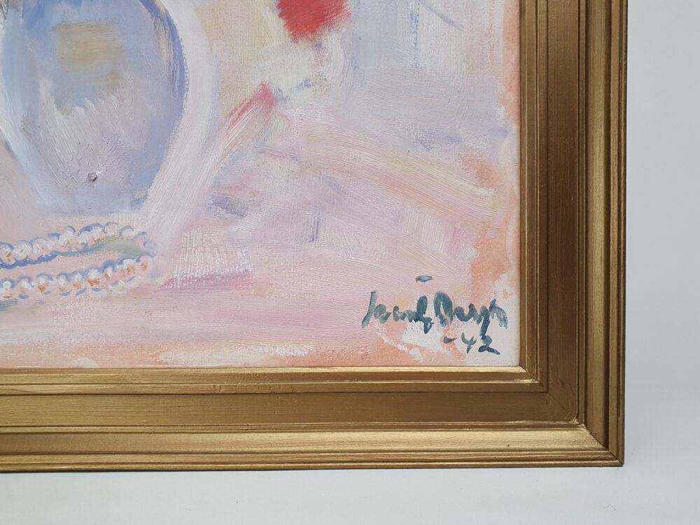 Mid century modern oil Painting - floral still life by Svante Bergh