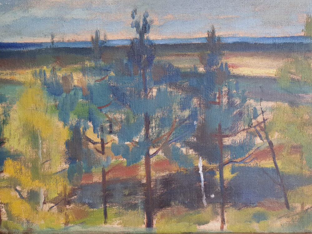 Mid century oil painting on canvas - large Swedish Woodland Landscape - SOLD