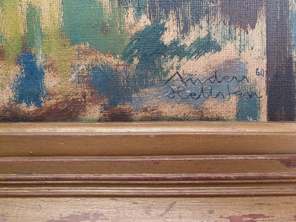 Mid century oil painting on canvas - large Swedish Woodland Landscape - SOLD
