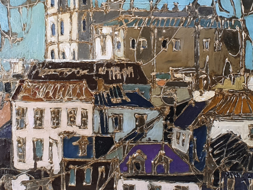 Mid century still life landscape - Lisbon city scene attributed to Michel de Alvis - SOLD