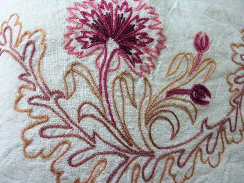 Bed Cover ~ Cotton, Crewel Work