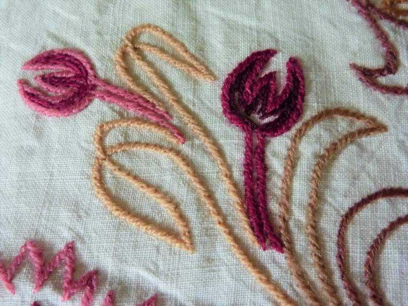 Bed Cover ~ Cotton, Crewel Work