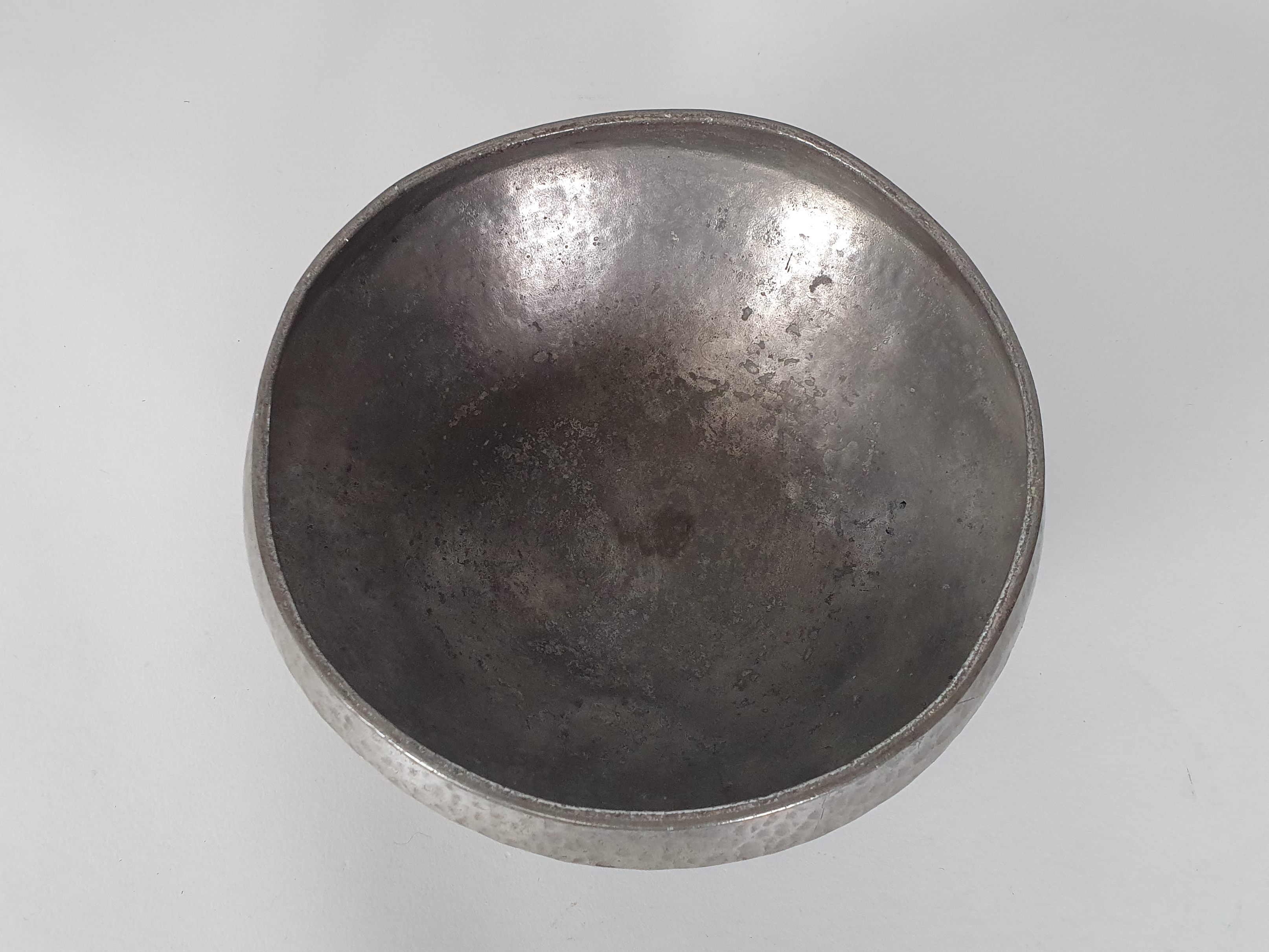 Oliver Baker for Liberty Pewter Arts & Crafts Bowl interior