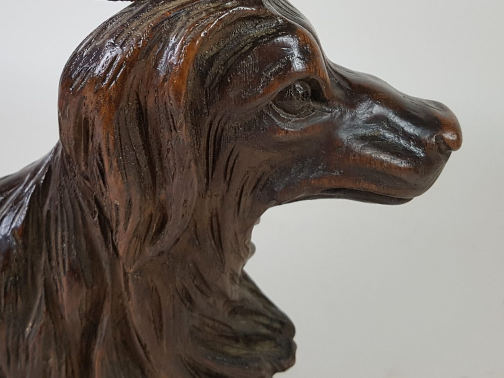 pair of 19th century antique French oak carved Dogs