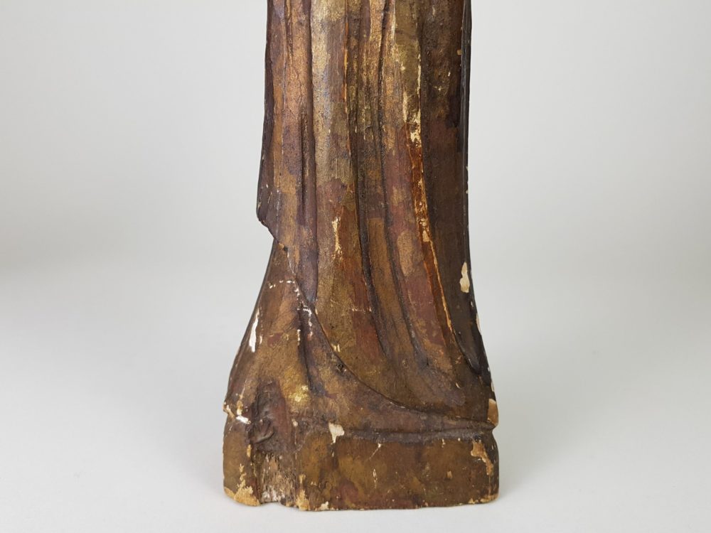 Pair of 19th century antique wooden Religious Figures