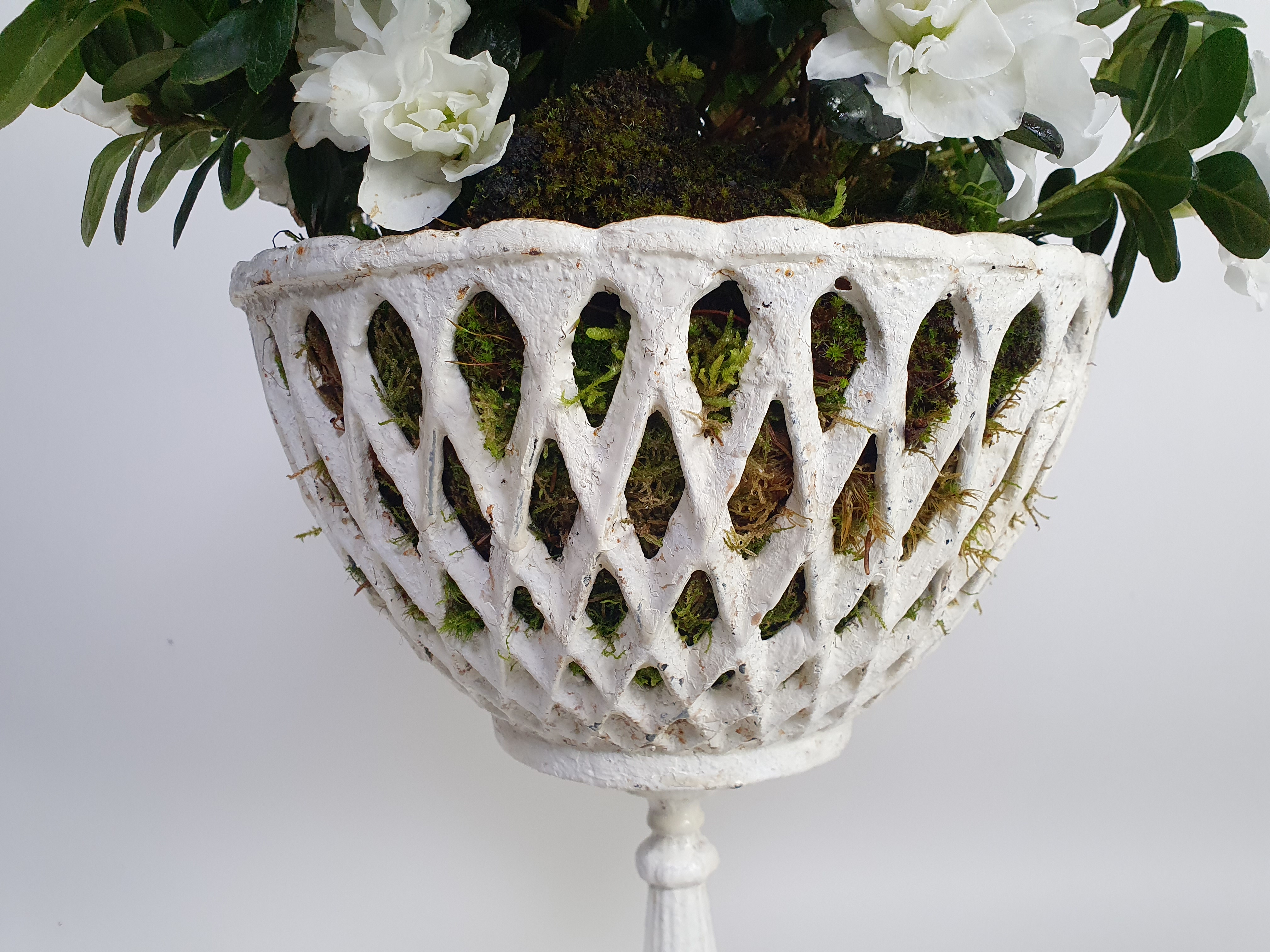 antique garden urns big close up