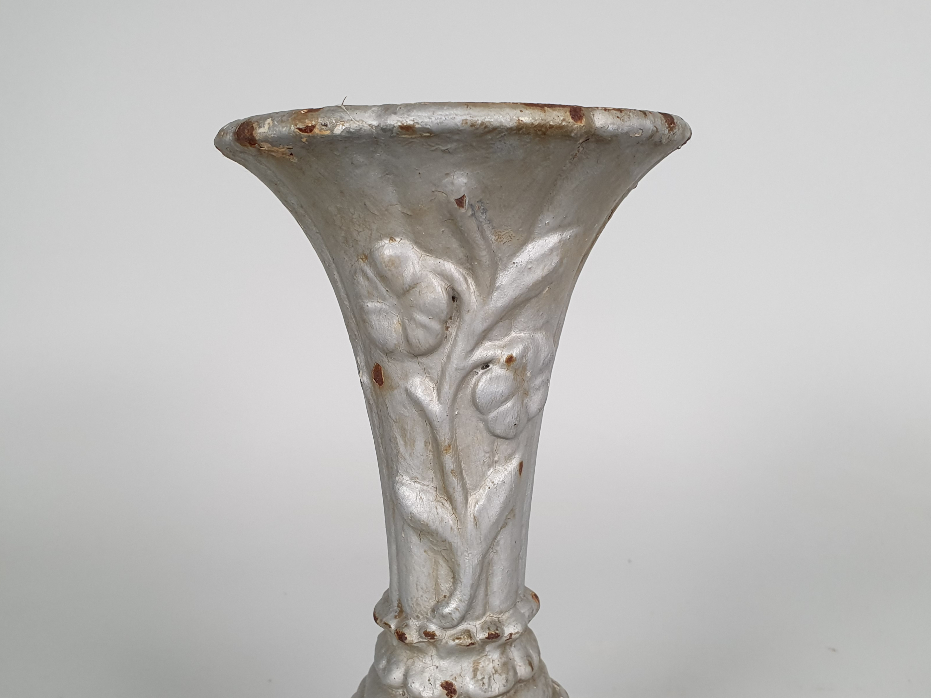 Art Deco cemetery vase close up