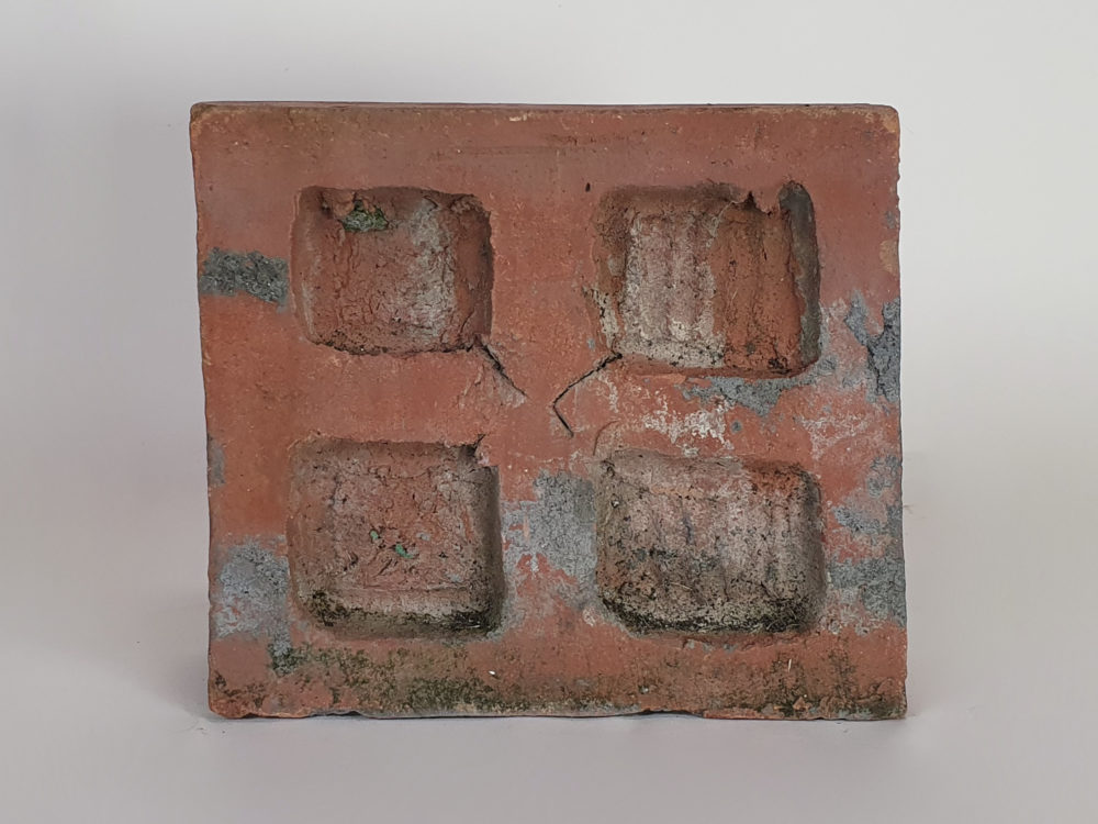 Pair of antique decorative Bricks with remnants original paint