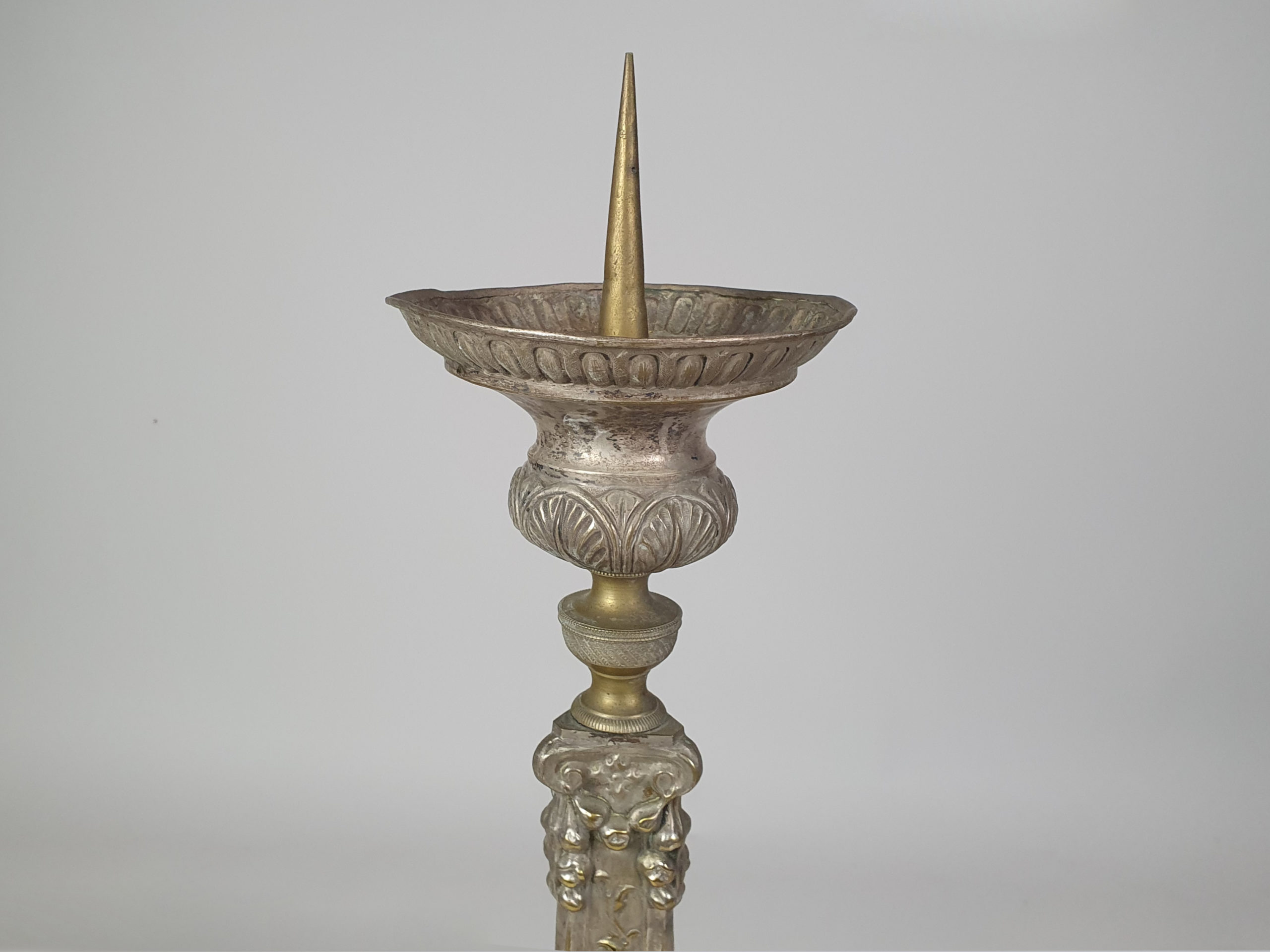 Pair of antique tall decorative pricket Candlesticks