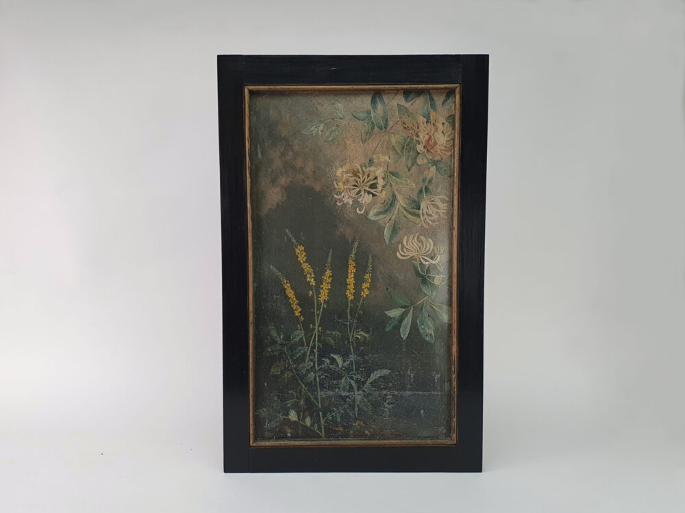 Pair of Edwardian still life Floral Paintings on Tin