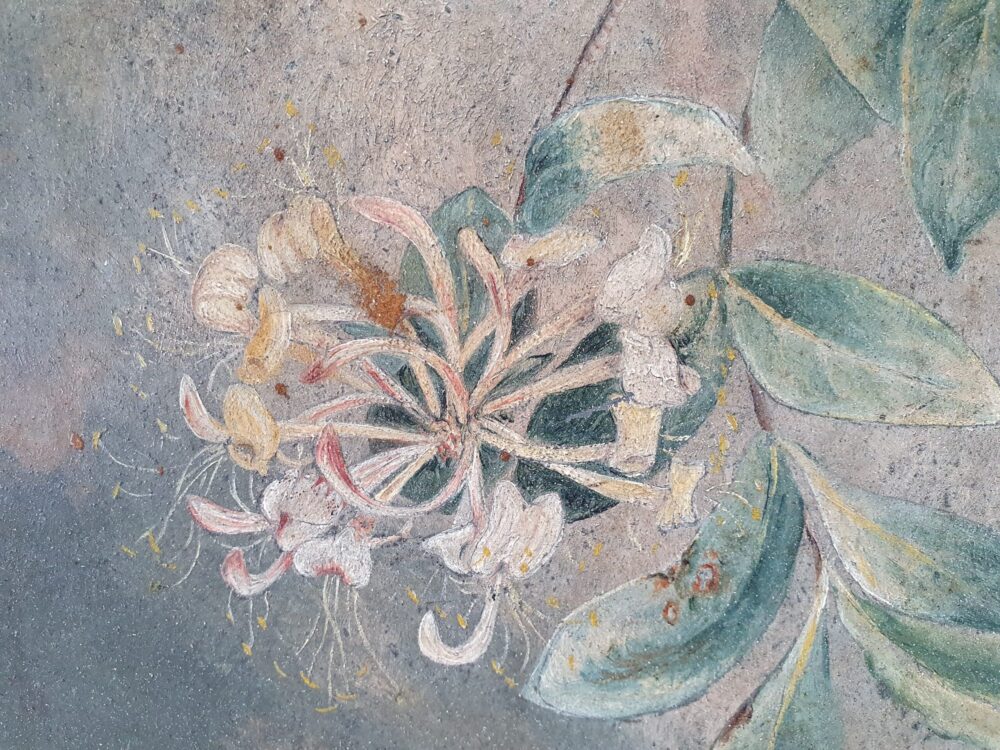 Pair of Edwardian still life Floral Paintings on Tin