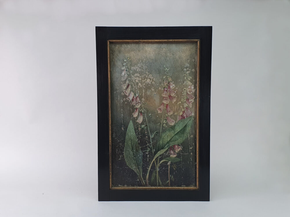 Pair of Edwardian still life Floral Paintings on Tin