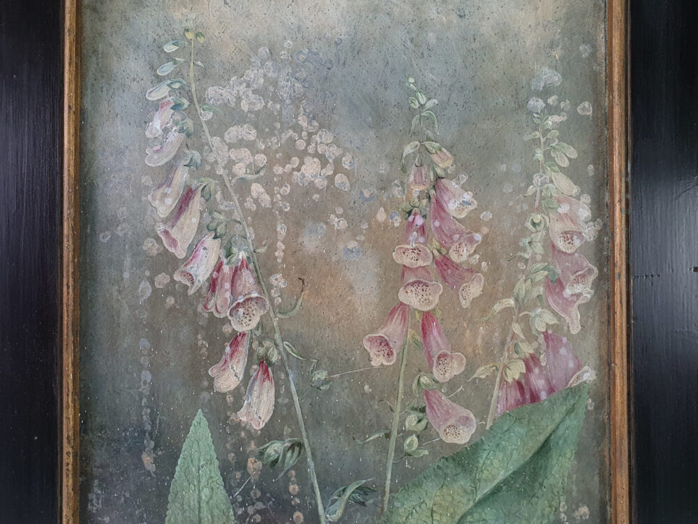 Pair of Edwardian still life Floral Paintings on Tin