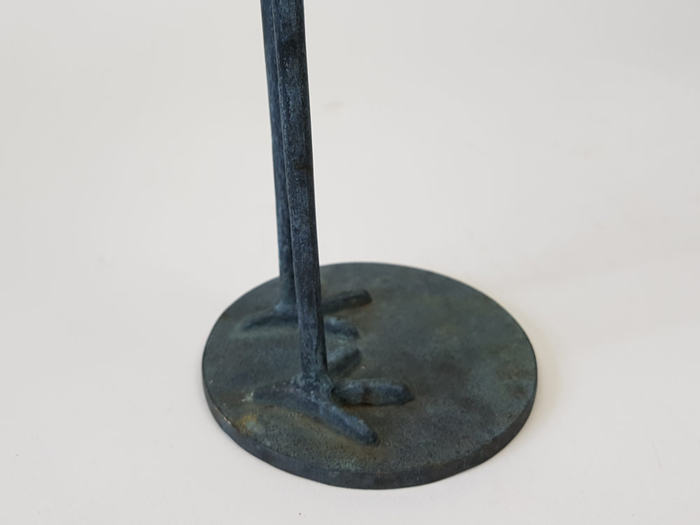 pair of mid century antique bronze stork sculptures