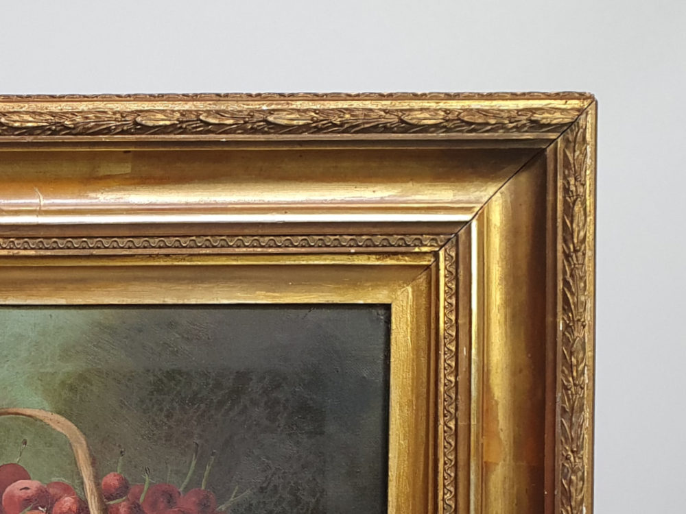 Pair of Victorian antique Still Life oil Paintings of Strawberries and Oranges