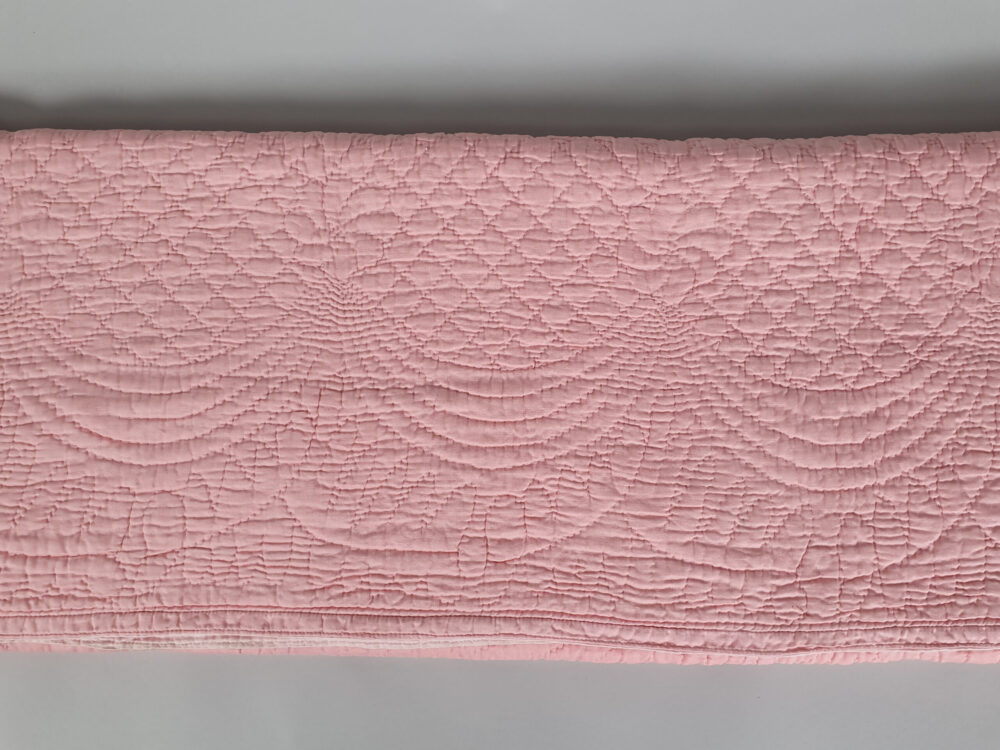 Pink whole cloth Durham antique Quilt