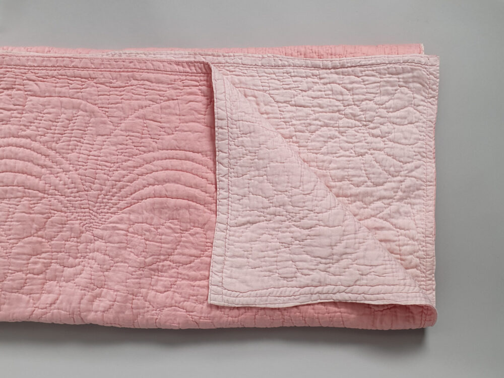 Pink whole cloth Durham antique Quilt