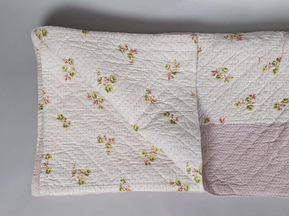 Reversible handstitched whole cloth antique Quilt