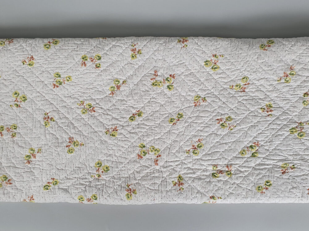 Reversible handstitched whole cloth antique Quilt