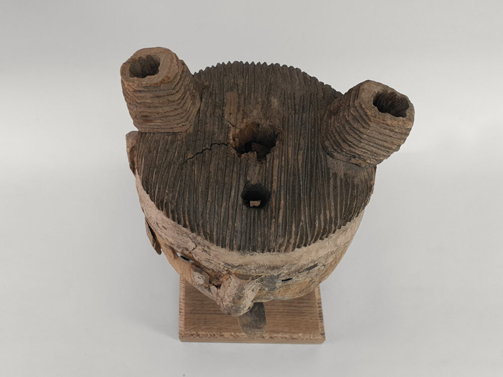 Rustic antique carved Burmese Puppet Head