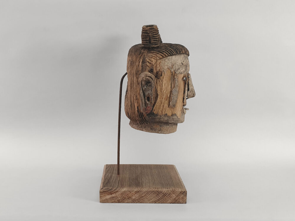 Rustic antique carved Burmese Puppet Head