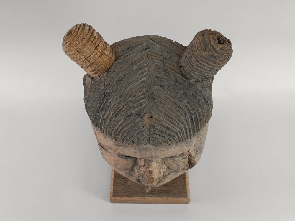 Rustic antique carved Burmese Puppet Head