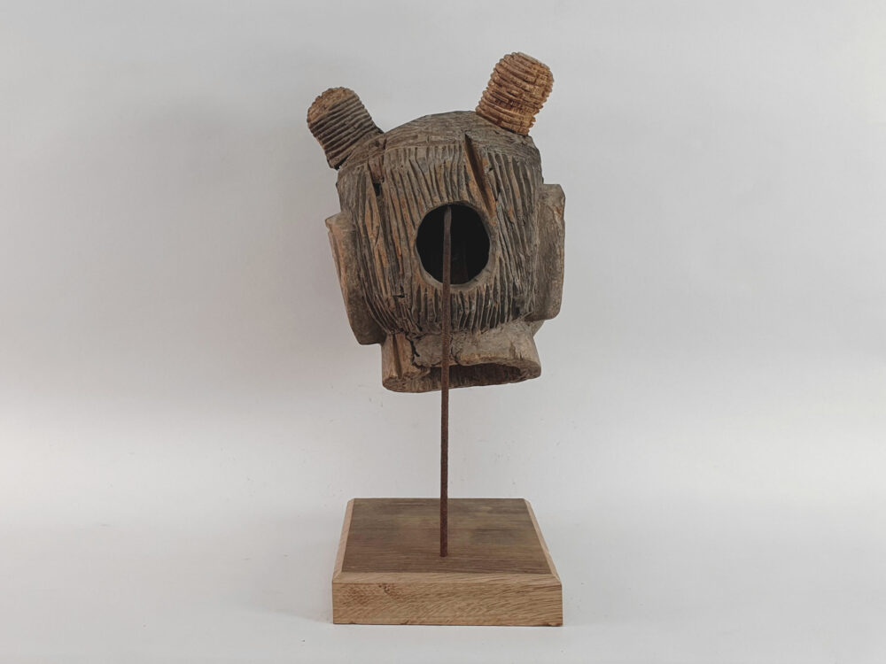 Rustic antique carved Burmese Puppet Head
