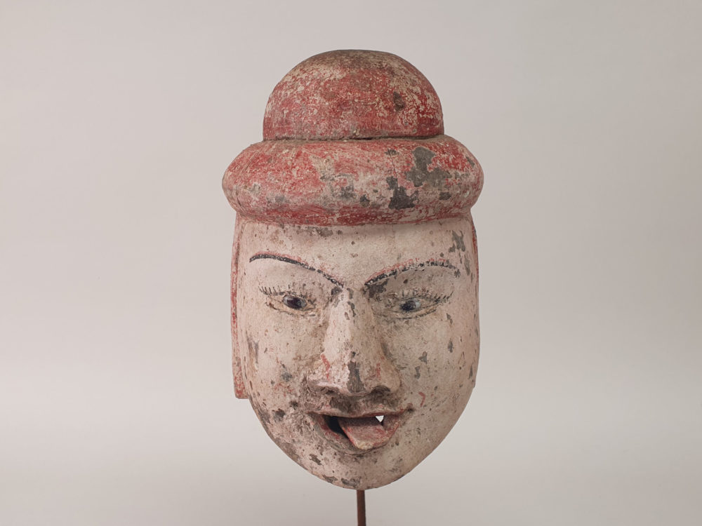 Rustic antique carved Burmese Puppet Head
