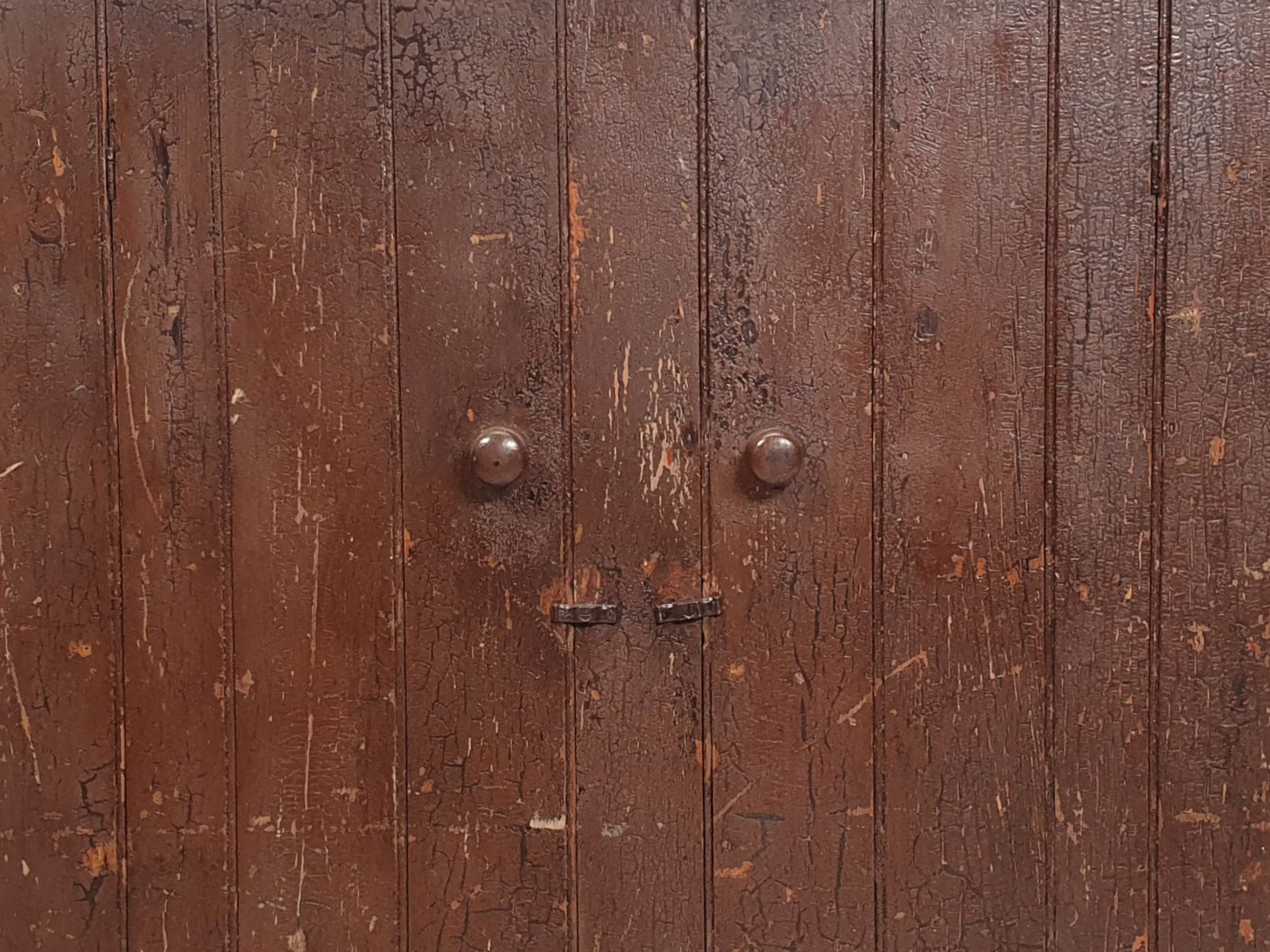 antique wall cupboard close up of handles