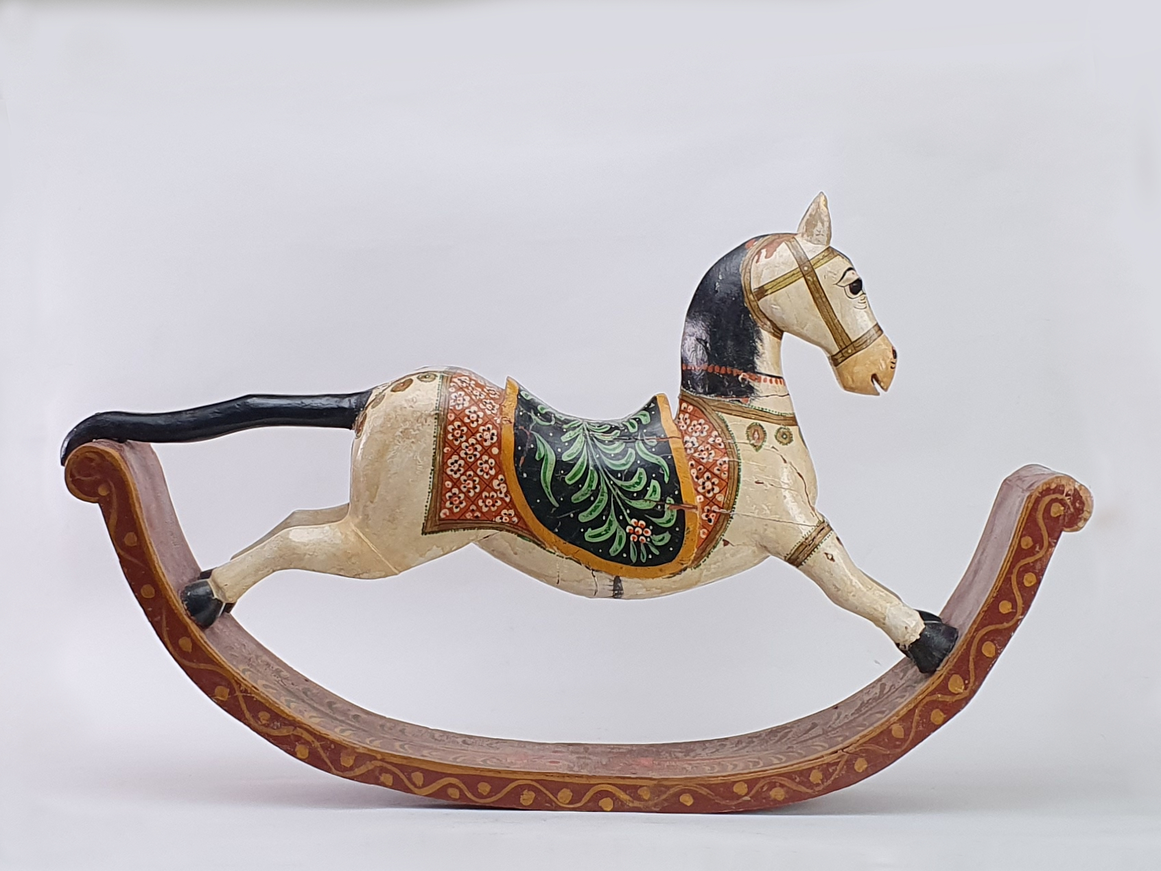 Rustic antique wooden Rocking Horse