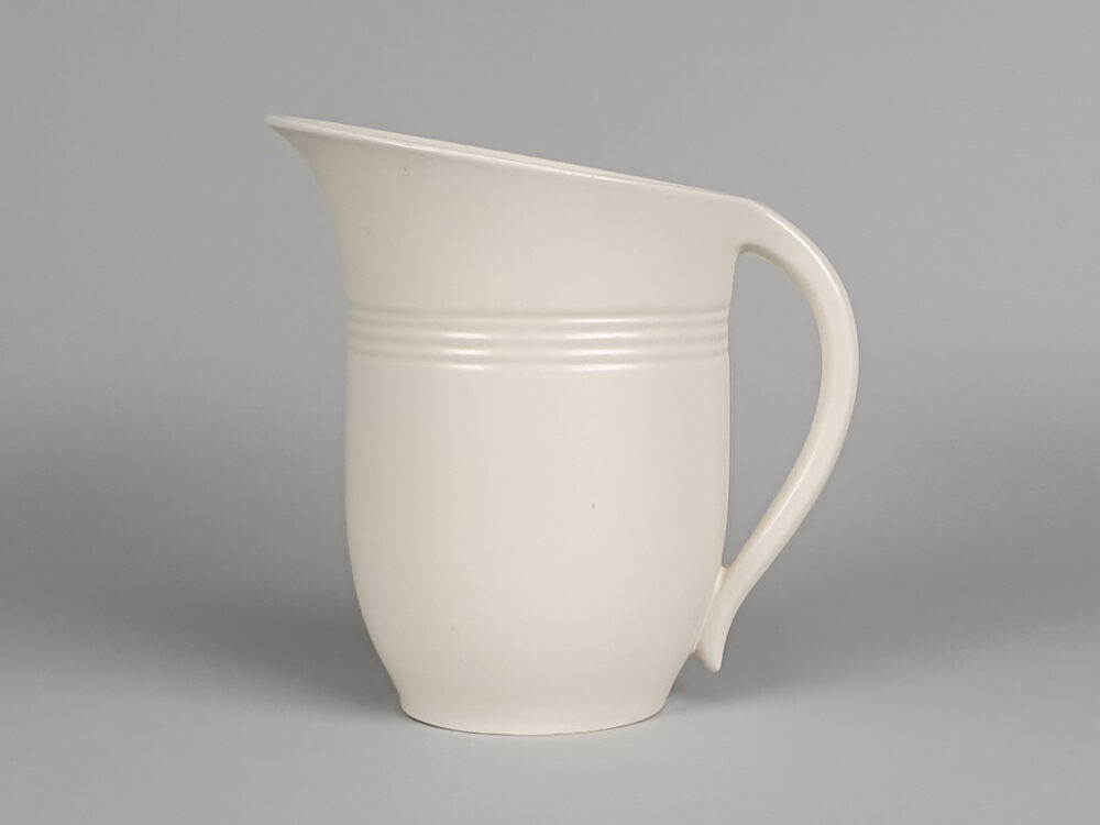 Set of 3 antique Art Deco Spode Velamour matte white Jugs or Pitchers