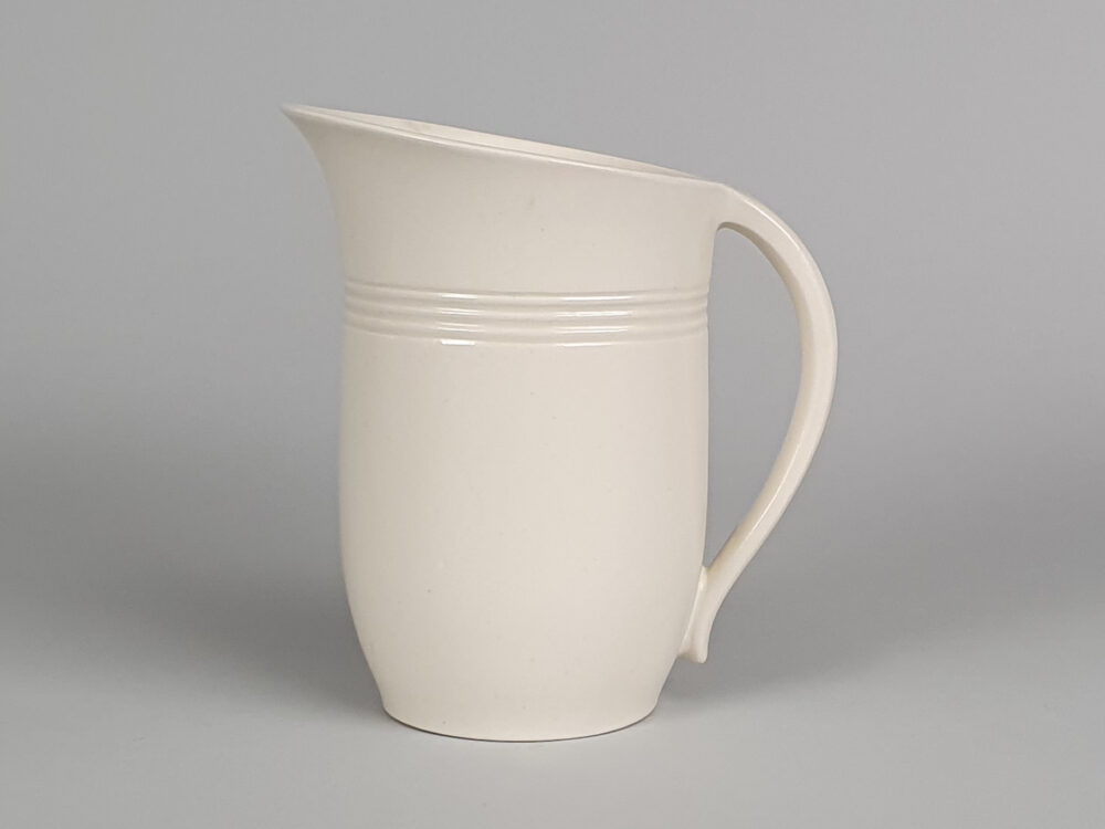 Set of 3 antique Art Deco Spode Velamour matte white Jugs or Pitchers