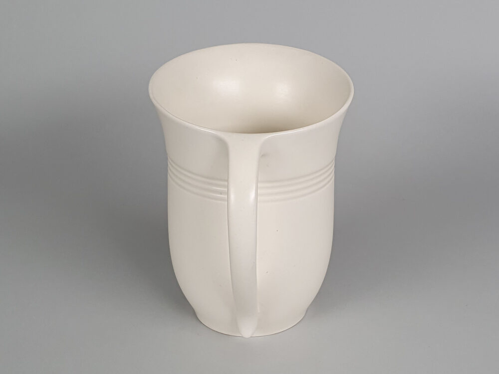 Set of 3 antique Art Deco Spode Velamour matte white Jugs or Pitchers