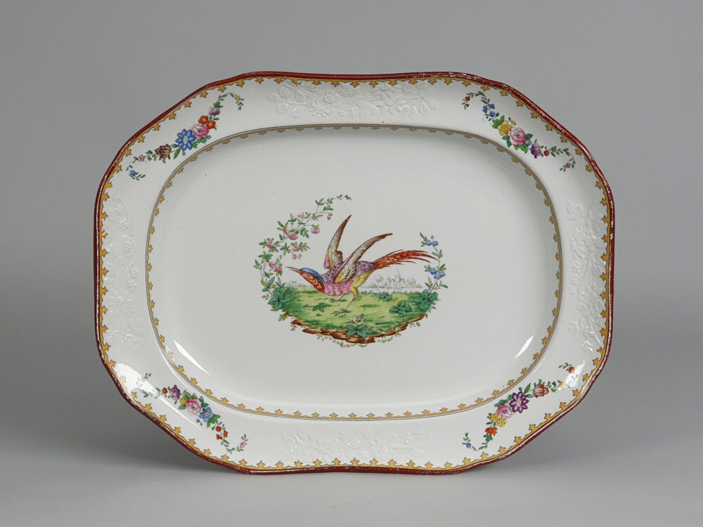 Set of 3 graduating antique ceramic Serving Platters from Copeland Spode in Vienna Bird pattern