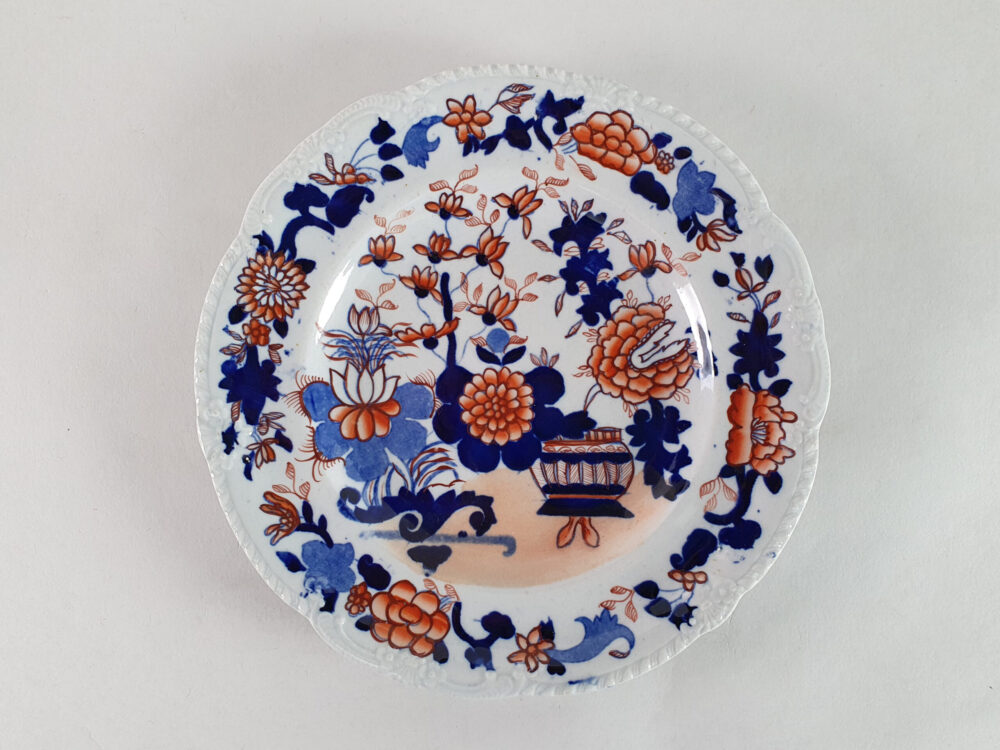Set of 6 antique Georgian Masons Ironstone 'Japan Basket' Plates