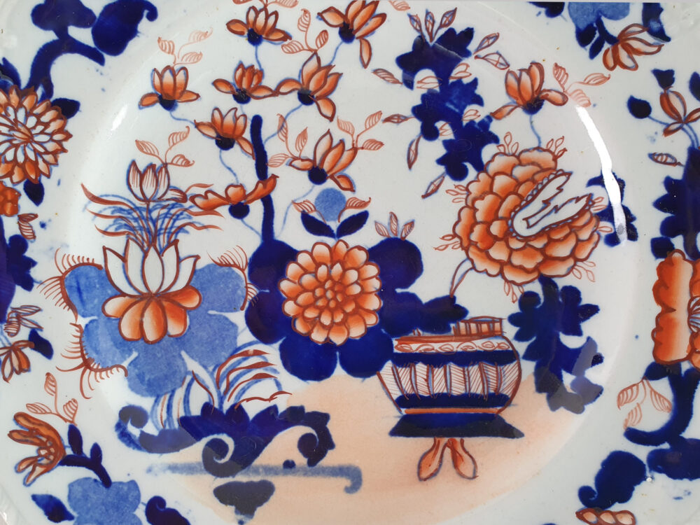 Set of 6 antique Georgian Masons Ironstone 'Japan Basket' Plates