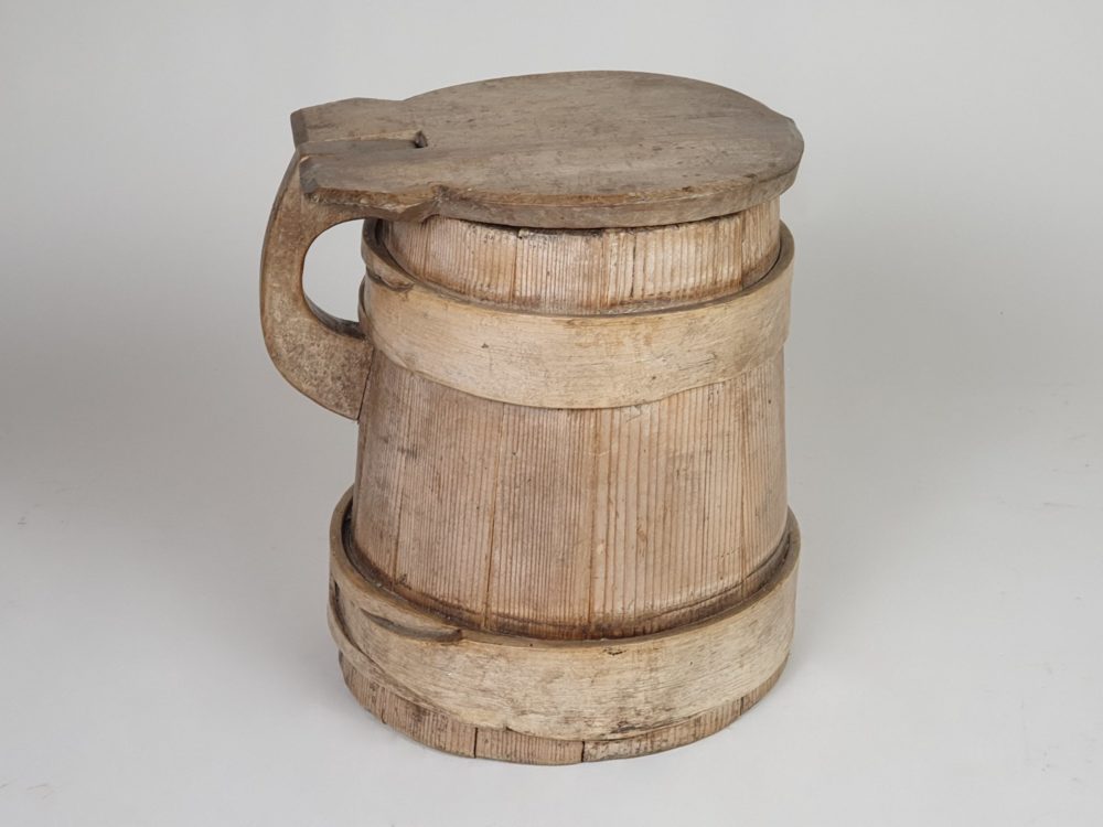 Set of three 19th century Scandinavian wooden Tankards