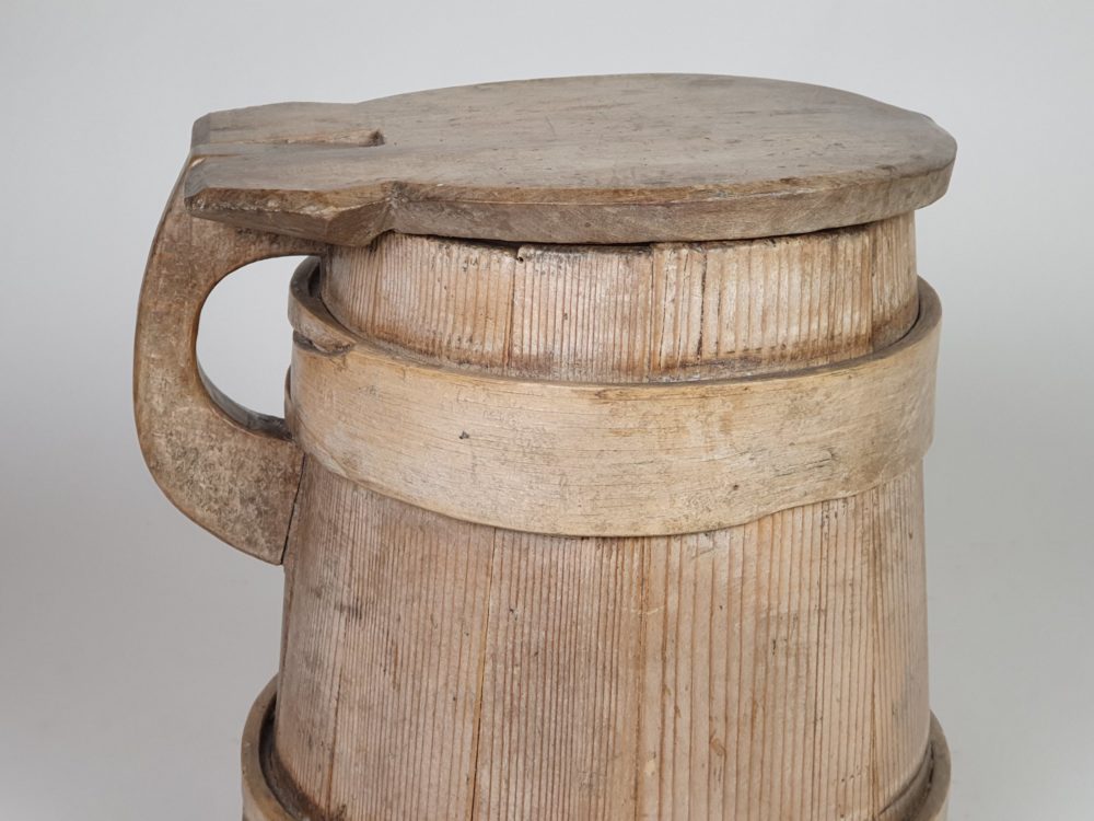 Set of three 19th century Scandinavian wooden Tankards