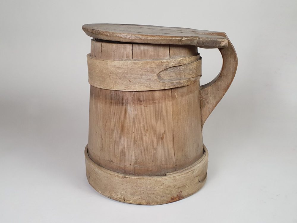 Set of three 19th century Scandinavian wooden Tankards