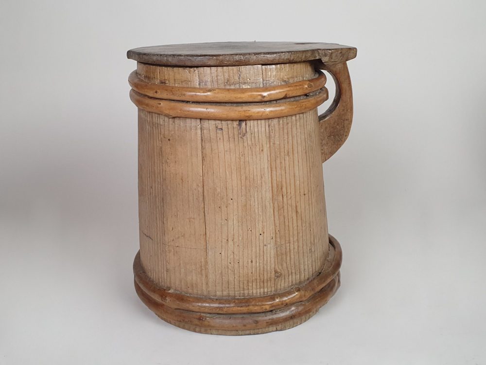Set of three 19th century Scandinavian wooden Tankards