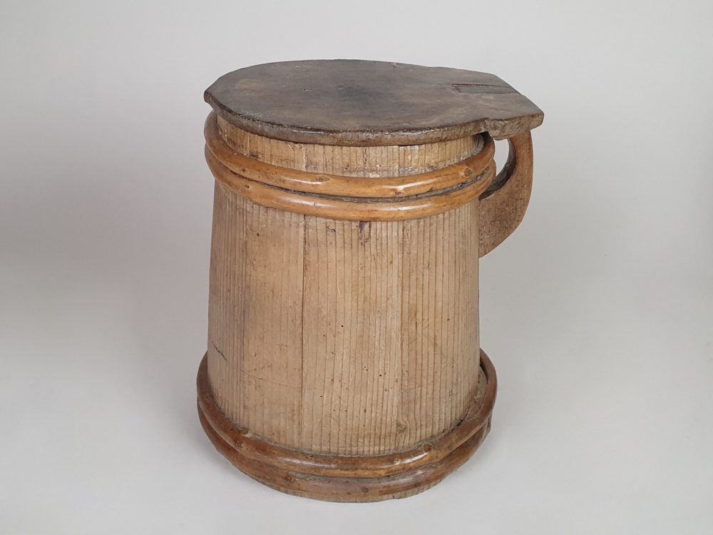 Set of three 19th century Scandinavian wooden Tankards