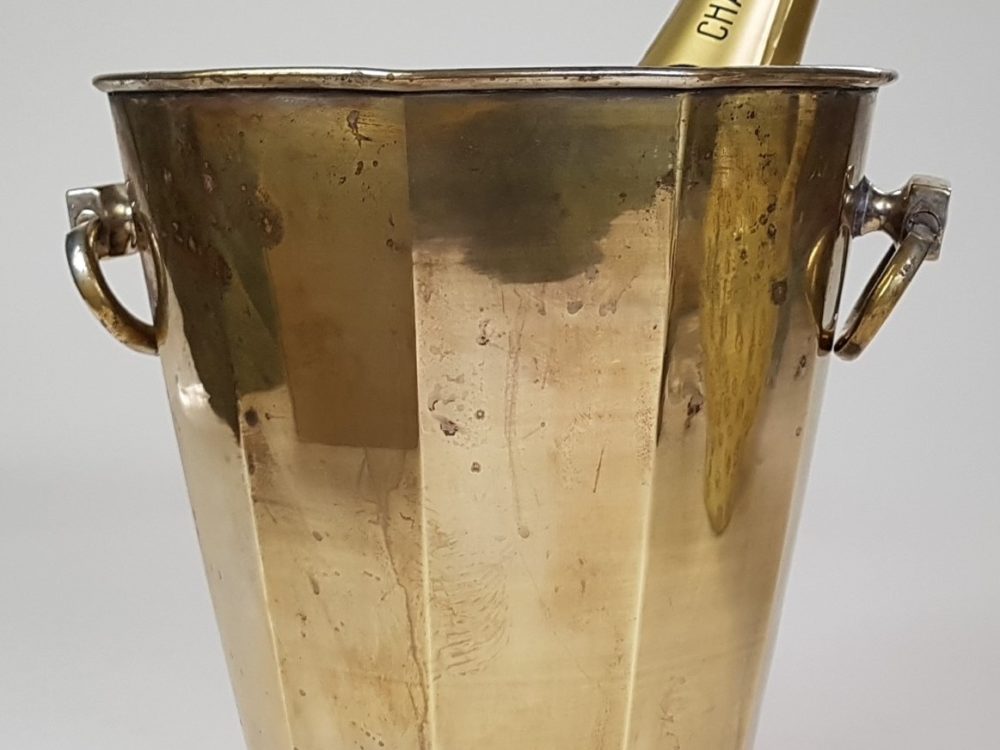 Silver plated antique Wine Cooler with a faded patina