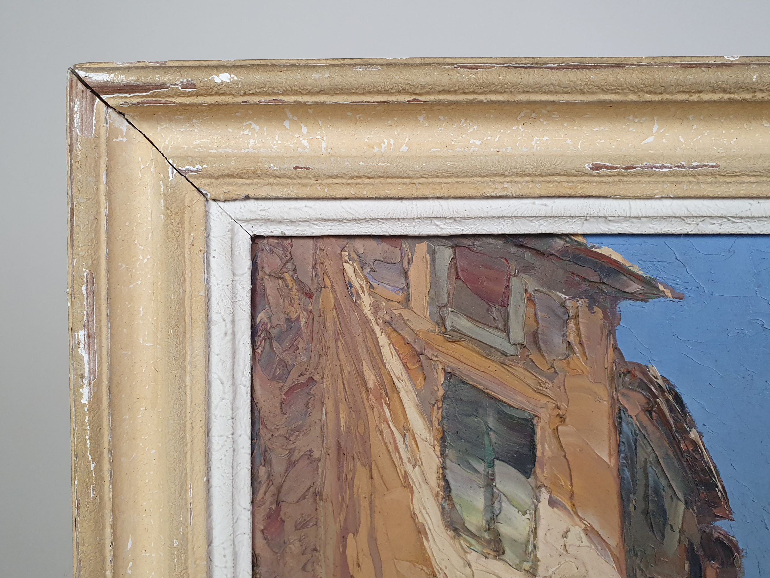 South of France street scene, vibrant impasto oil