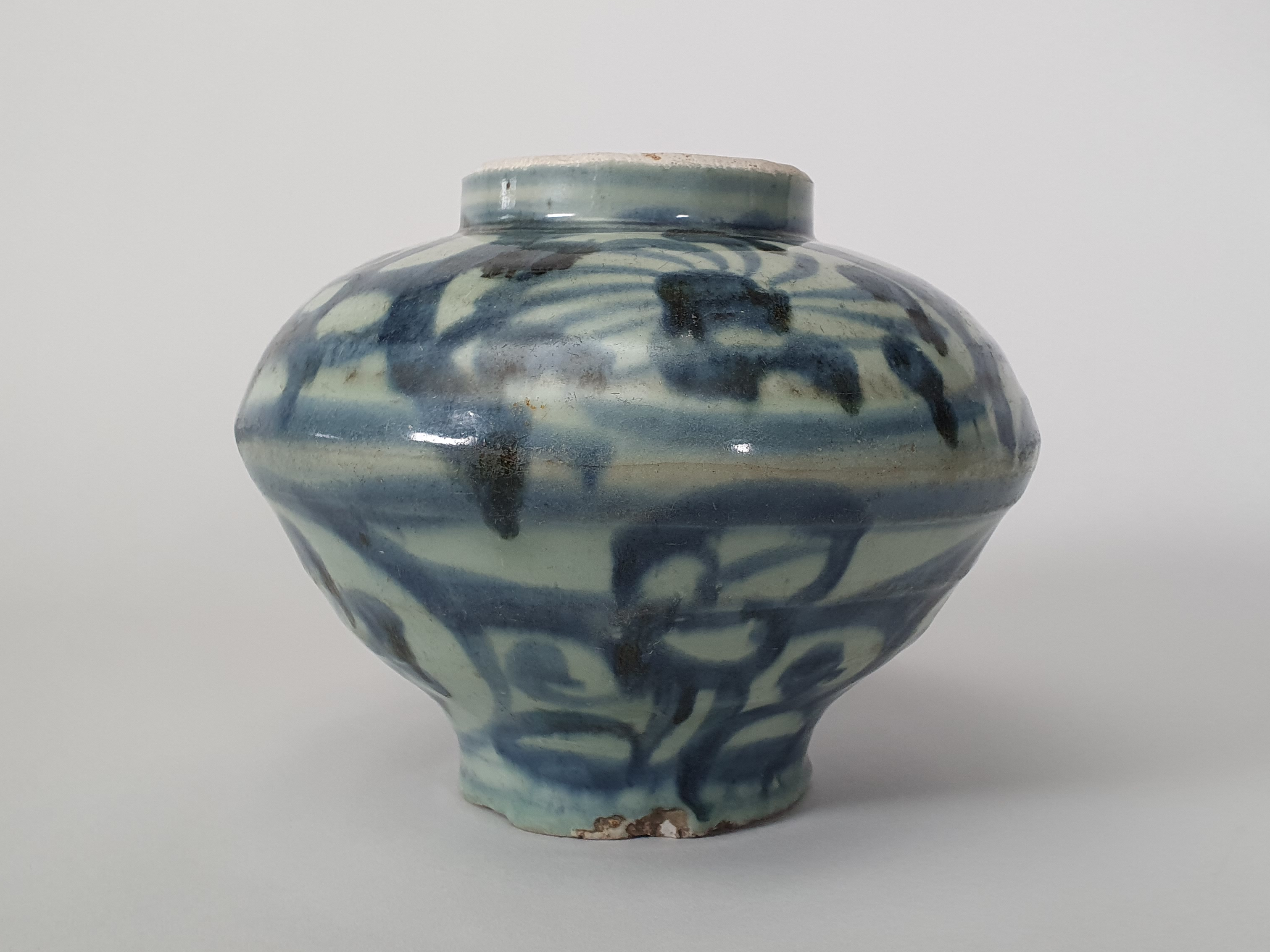 Ming Dynasty Blue and White Vase wide shot