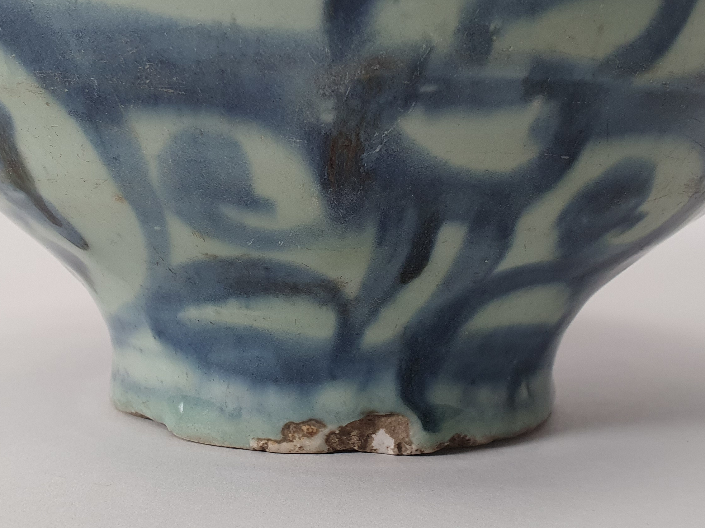 Ming Dynasty Blue and White Vase close up