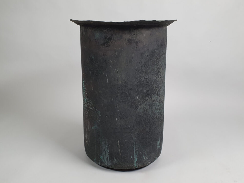 Tall cylindrical antique copper Planter