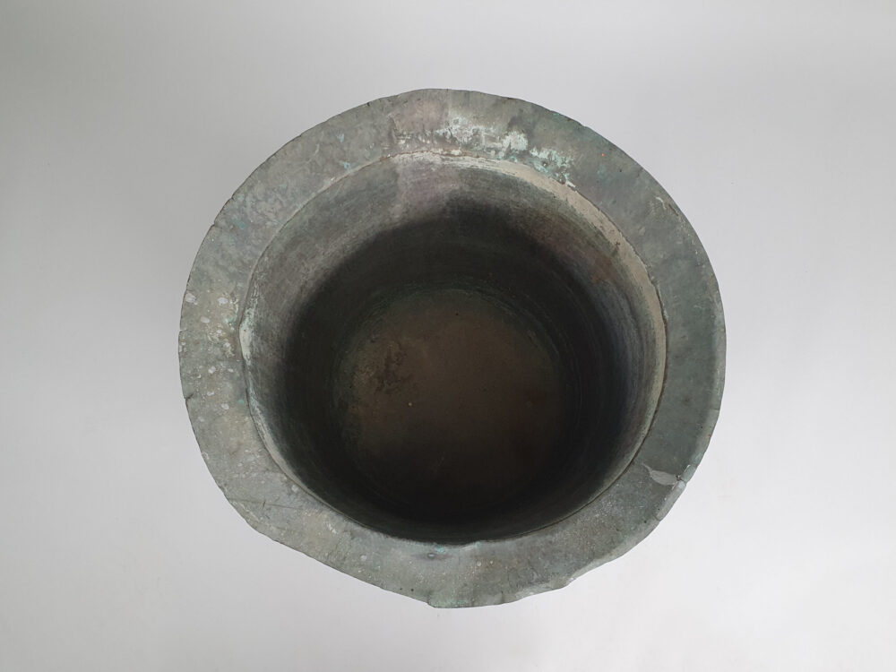 Tall cylindrical antique copper Planter