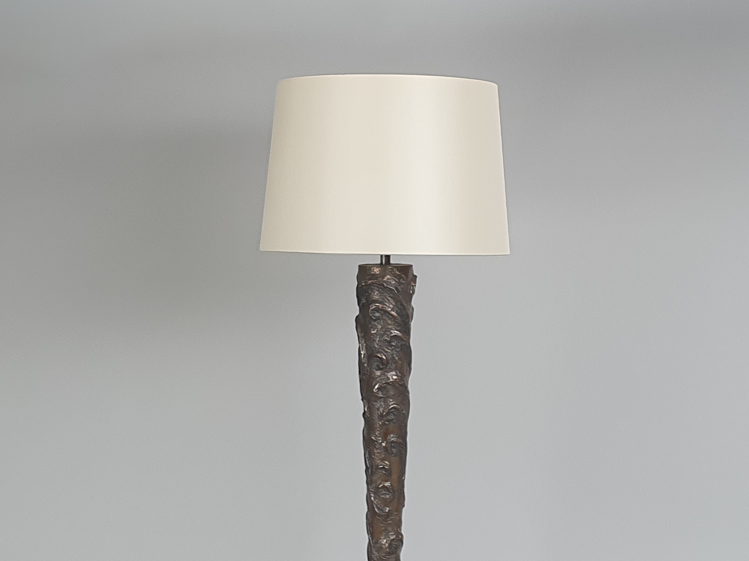 mid century bronze effect table lamp close up