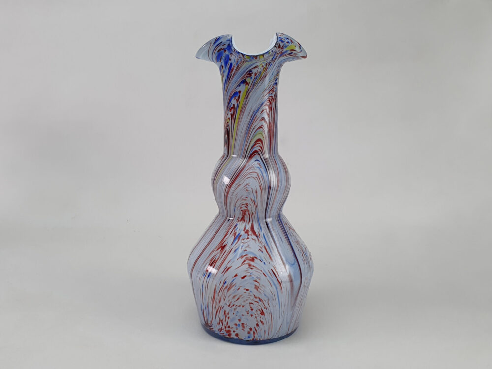 Trio of mid century antique murano 'end of the day' Splatter Glass Vases