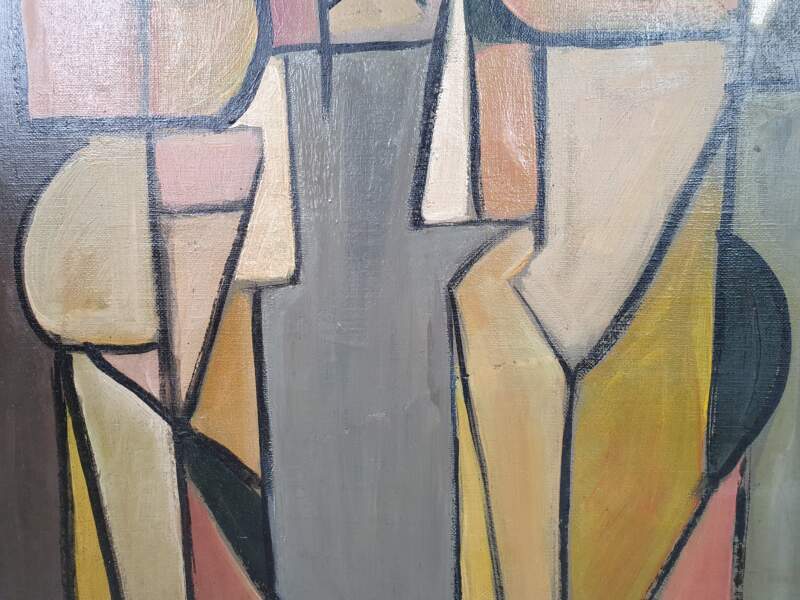 Two Cubist Portraits, oil on canvas